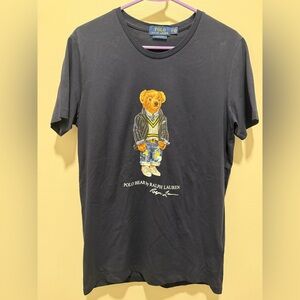Ralph Lauren Navy Blue Polo Bear Graphic Tee